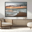 Ocean Sunset Wall Art Canvas Print – Framed Beach Waves