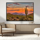 Saguaro Cactus Wall Art Canvas Print – Framed Arizona Sunset