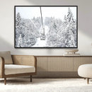 Snowy Ski Lift Wall Art – Framed Winter Mountain Canvas by MyGreatCanvas | Canvas Wall Art Prints | Photo Prints & Wall Decor