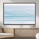 Ocean Wave Surfer Wall Art – Framed Minimal Seascape Canvas by MyGreatCanvas | Canvas Wall Art Prints | Photo Prints & Wall Decor
