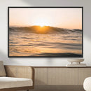 Calm Water Wall Art – Framed Sunset Waves Canvas Artwork, by MyGreatCanvas | Canvas Wall Art Prints | Photo Prints & Wall Decor