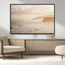 Misty Coastal Wall Art Canvas Print – Framed Golden Sunset by MyGreatCanvas | Canvas Wall Art Prints | Photo Prints & Wall Decor