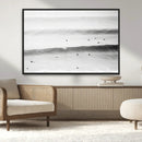 Black White Ocean Wall Art Canvas Print – Framed Coastal by MyGreatCanvas | Canvas Wall Art Prints | Photo Prints & Wall Decor