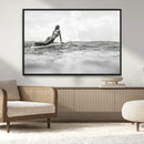 Black and White Surfing Wall Art Canvas Print – Framed Ocean by MyGreatCanvas | Canvas Wall Art Prints | Photo Prints & Wall Decor
