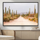 Desert Cactus Lined Road Wall Art Canvas Print – Framed by MyGreatCanvas | Canvas Wall Art Prints | Photo Prints & Wall Decor
