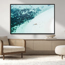 Minimal Beach Wall Art – Framed Ocean Swimming Canvas by MyGreatCanvas | Canvas Wall Art Prints | Photo Prints & Wall Decor
