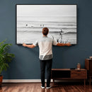 Surfer Silhouette Wall Art Canvas Print – Framed Calm Ocean by MyGreatCanvas | Canvas Wall Art Prints | Photo Prints & Wall Decor
