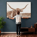 Longhorn Cow Wall Art Canvas Print – Framed Texas Ranch