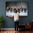 Bison Herd Wall Art Canvas Print, Framed Rustic Wildlife by MyGreatCanvas | Canvas Wall Art Prints | Photo Prints & Wall Decor