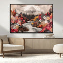 Mountain Wall Art Canvas Print – Framed Autumn Forest