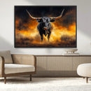 Longhorn Canvas Wall Art Canvas Print – Framed Bold Bull