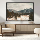 Mountain Landscape Wall Art Canvas Print – Framed Snowy