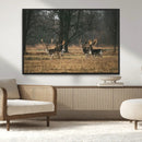 Deer Wall Art Canvas Print – Framed Rustic Wildlife Stags