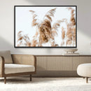 Pampas Grass Wall Art Canvas Print – Framed Neutral Tones