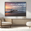 Golden Hour Wall Art Canvas Print – Framed Tranquil Waves