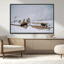 Bison Wildlife Wall Art Canvas Print – Framed Snowy Prairie