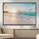 Beach Sunset Wall Art Canvas Print – Framed Ocean Waves