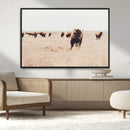 Bison Herd Wall Art Canvas Print – Framed Western Prairie by MyGreatCanvas | Canvas Wall Art Prints | Photo Prints & Wall Decor