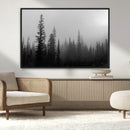 Misty Pines Wall Art Canvas Print – Framed Woodland
