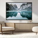 Mountain Lake Wall Art Canvas Print – Framed Toblacher See