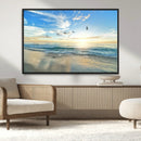 Minimalist Seaside Wall Art Canvas Print – Morning Glow