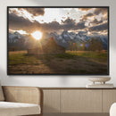Snowy Peaks Wall Art Canvas Print – Rustic Mountain