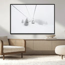 Ski Lift Wall Art Canvas Print – Snowy Alpine Landscape