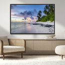 Tropical Beach Wall Art Canvas Print – Framed Sunset Glow