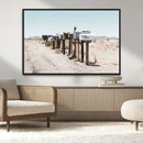 Desert Mailboxes Canvas Print – Framed Minimal Western