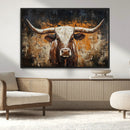 Abstract Longhorn Bull Wall Art Canvas Print – Vintage by MyGreatCanvas | Canvas Wall Art Prints | Photo Prints & Wall Decor