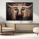 Rustic Longhorn Bull Wall Art Canvas Print – Vintage Western by MyGreatCanvas | Canvas Wall Art Prints | Photo Prints & Wall Decor