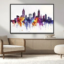 Atlanta Skyline Wall Art Canvas Print – Framed Colorful