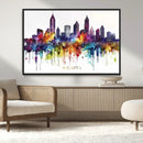 Atlanta Skyline Wall Art Canvas Print – Framed Colorful