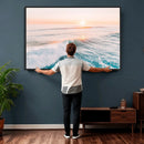 Sunset Surfing Wall Art Canvas Print, Ocean Wave Surfer with by MyGreatCanvas | Canvas Wall Art Prints | Photo Prints & Wall Decor