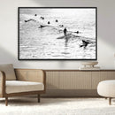 Black White Surfing Wall Art Canvas Print – Framed Artistic by MyGreatCanvas | Canvas Wall Art Prints | Photo Prints & Wall Decor