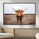 Longhorn Bull Wall Art Canvas Print – Framed Rustic by MyGreatCanvas | Canvas Wall Art Prints | Photo Prints & Wall Decor