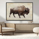 Snow-dusted bison silhouette textured vintage style rugged by MyGreatCanvas | Canvas Wall Art Prints | Photo Prints & Wall Decor