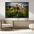 Grazing Cattle Herd Pasture Green Field Livestock Natural by MyGreatCanvas | Canvas Wall Art Prints | Photo Prints & Wall Decor