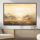 Sepia Color Abstract Mountain Wall Art Canvas Print