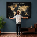 Personalized World Map Print | Customize Map with Push Pin