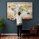 Personalized World Map Wall Art Canvas Print – Custom Push