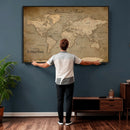 Personalized World Map Wall Art – Custom Framed Push Pin