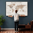 Personalized World Map Wall Art Canvas Print – Customizable