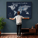 Framed Personalized World Map Custom Travel Memory Gift