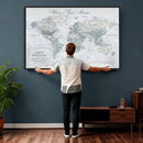 Personalized Antique World Map Canvas Print – Custom Push