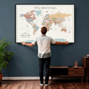 Custom Push Pin World Map Wall Art Canvas Print – by MyGreatCanvas | Canvas Wall Art Prints | Photo Prints & Wall Decor