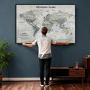 Personalized Push Pin World Map Canvas – Custom Framed