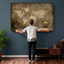 Personalized Push Pin World Map Canvas Print – Custom Framed