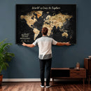 Framed Personalized Push Pin World Map – Custom Travel