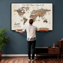 Personalized World Map Wall Art Canvas Print – Custom Push by MyGreatCanvas | Canvas Wall Art Prints | Photo Prints & Wall Decor